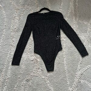 Black Lace Long Sleeve Bodysuit